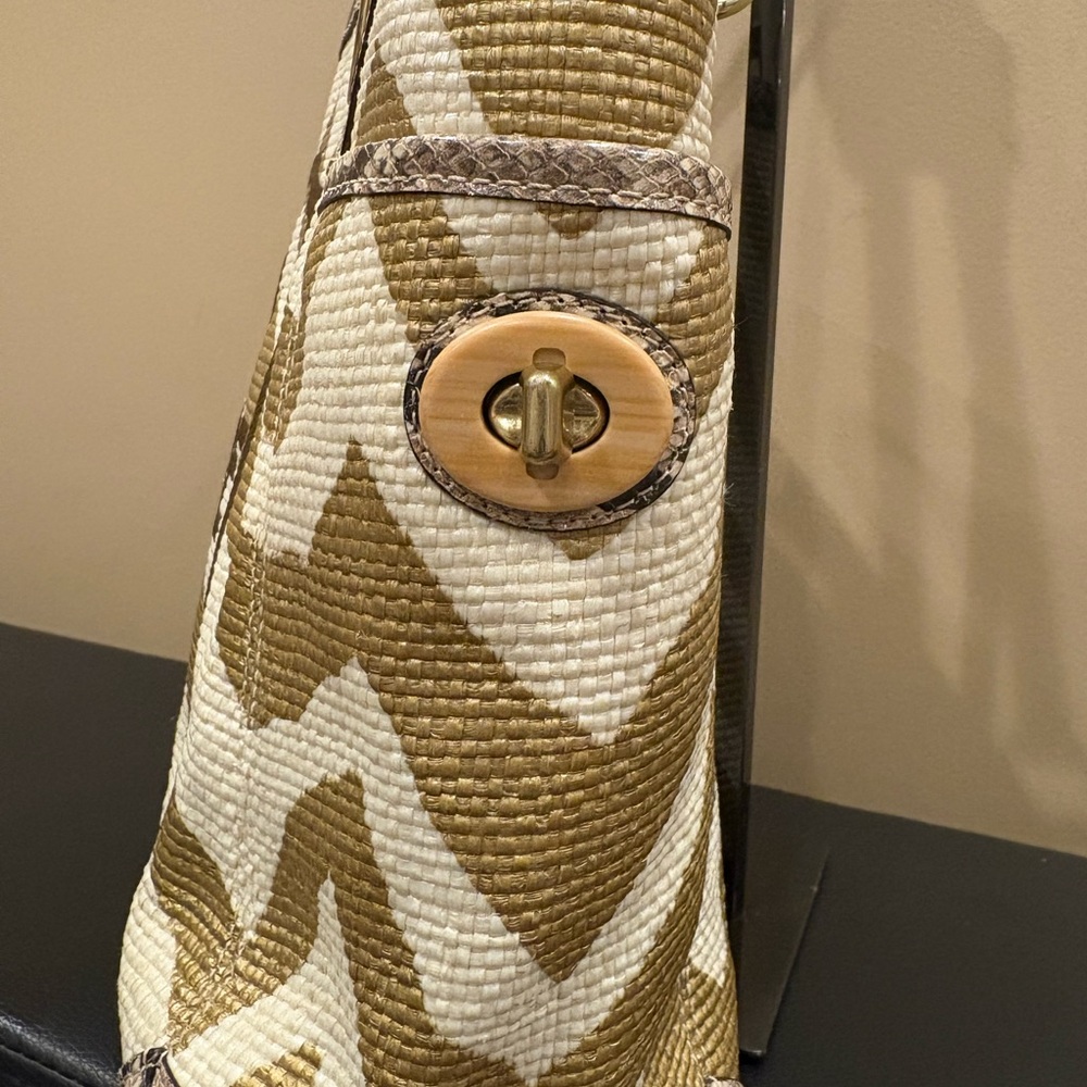 Coach Limited Edition Zebra Print Raffia Straw Tote Bag - Picture 4 of 8